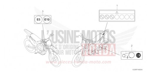 ETIQUETTE DE PRECAUTIONS CRF125FS de 2025